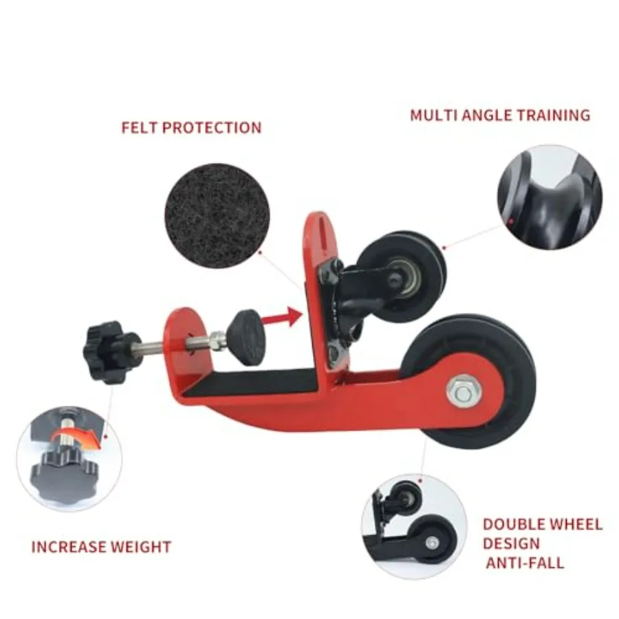 Arm Wrestling Training Pulley System Professional, Forearm Workout Table Equipment, Wrist Exerciser Cable Machine with Rope Hand