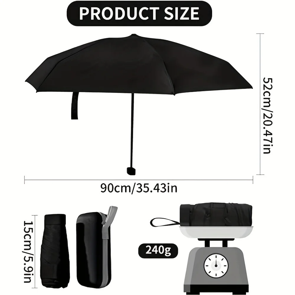 Mini Compact Pocket Umbrella for Women Light 5 Folding Sun Protection Sun and Rain Small Card Bag Umbrellas Paraguas
