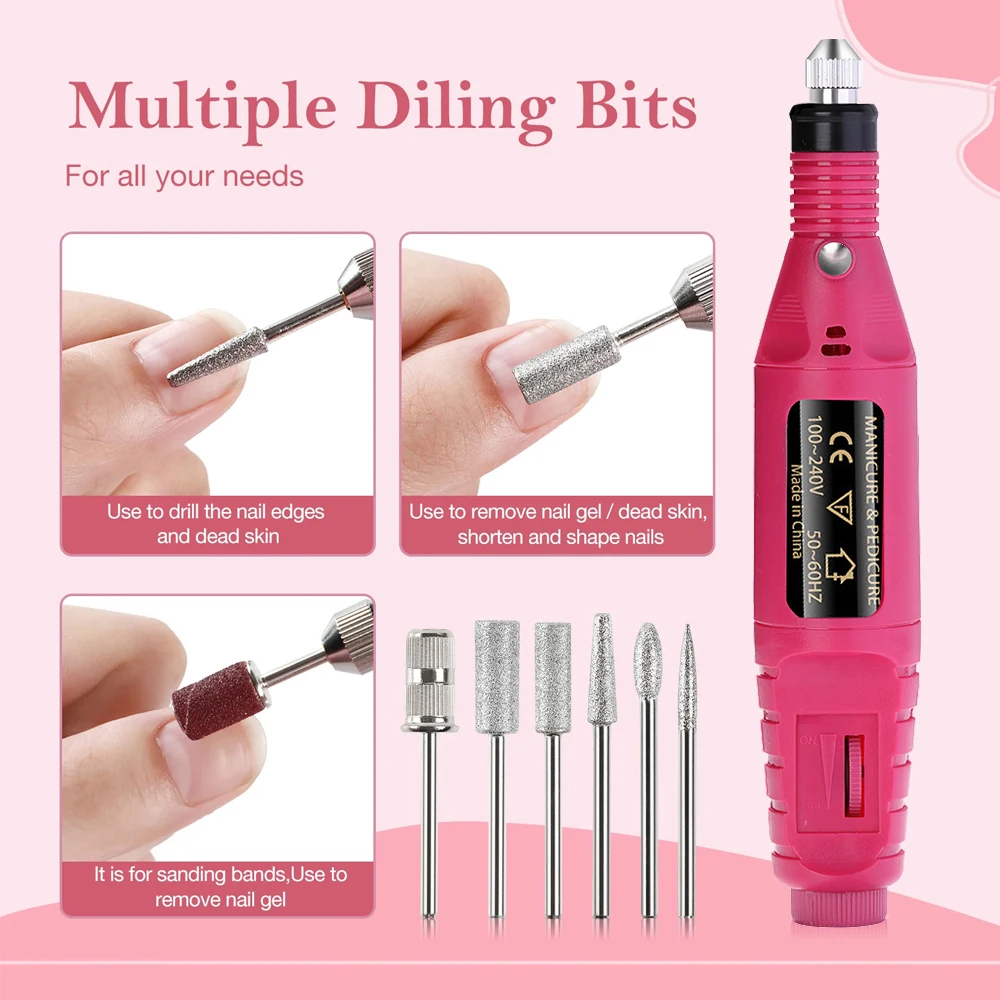Electric Nail Drill Portable Nail Polishing Machine Nail Drill Machine Accessories Milling Cutter For Manicure