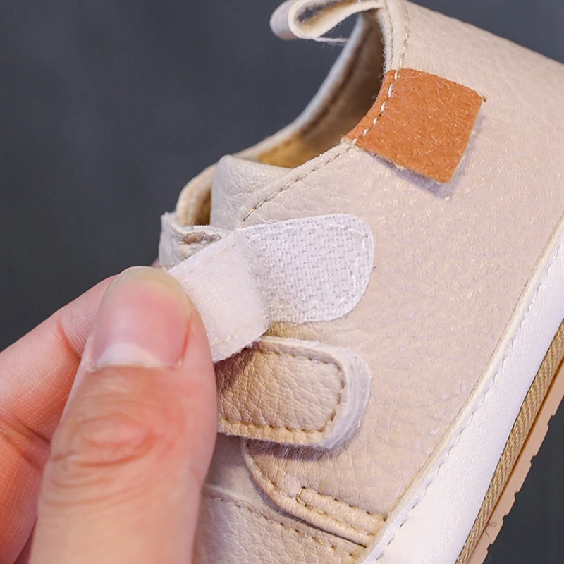 Baby Boy Girl Shoes Solid Rubber Sole Anti-slip First Walker Newborn Infant Soft Breathable Double Buckle Casual Shoes 0-18M