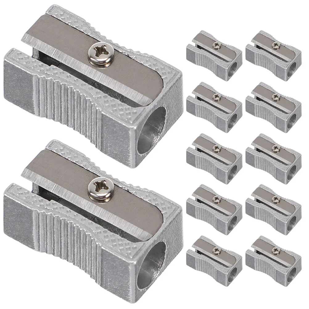 

12 Pcs Single Hole Metal Pencil Sharpener Stainless Steel Planer 8pcs/pack Sharpeners Mini