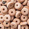 Let's Make 50pc 10mm Beech Abacus Beads Wood Beads Necklace DIY Food Grade Baby Teether Beading Nipple Wood Chain Accessories 1