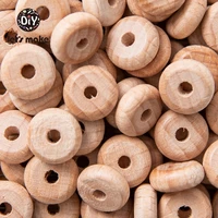 Let's Make 50pc 10mm Beech Abacus Beads Wood Beads Necklace DIY Food Grade Baby Teether Beading Nipple Wood Chain Accessories 1