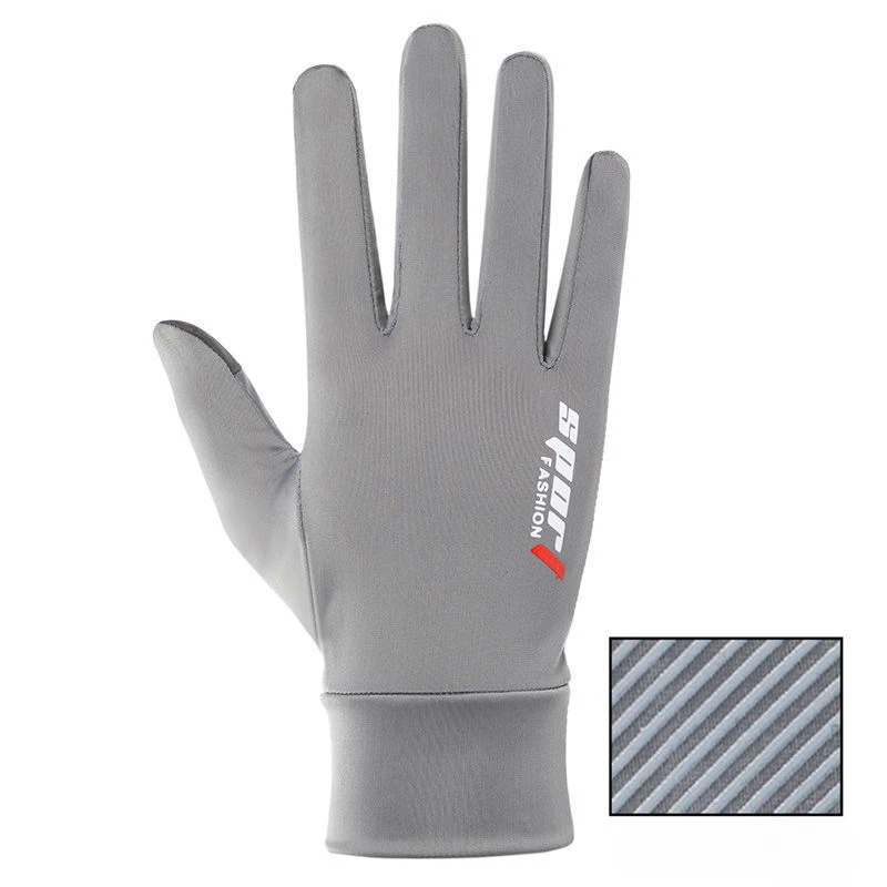 Summer Men Women Gloves Fishing Cycling Ice Silk Breathable Elastic Sun Protection Touchscreen Fitness Sports Driving Gloves 5