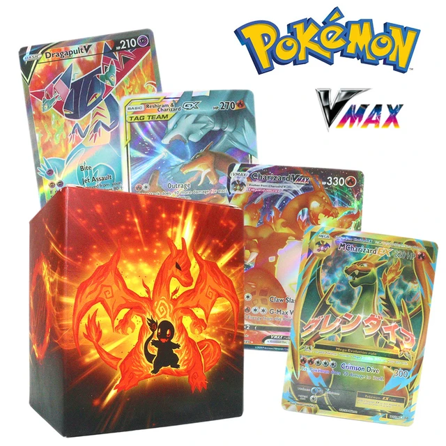 Cartes anglaises Pokémon pour enfants, collection rare, entraîneur de  combat, boîte de cartes Vmax GX, Charizard
