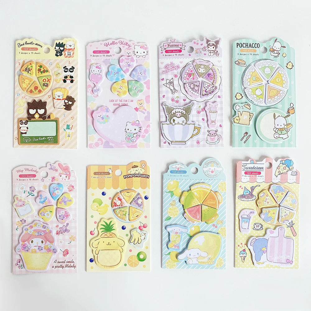 105 sheets Kawaii cartoon animals Sticky Notes Memo Pad Diary Stationary Flakes Scrapbook Decorative Cute Cartoon N Times Sticky - 2