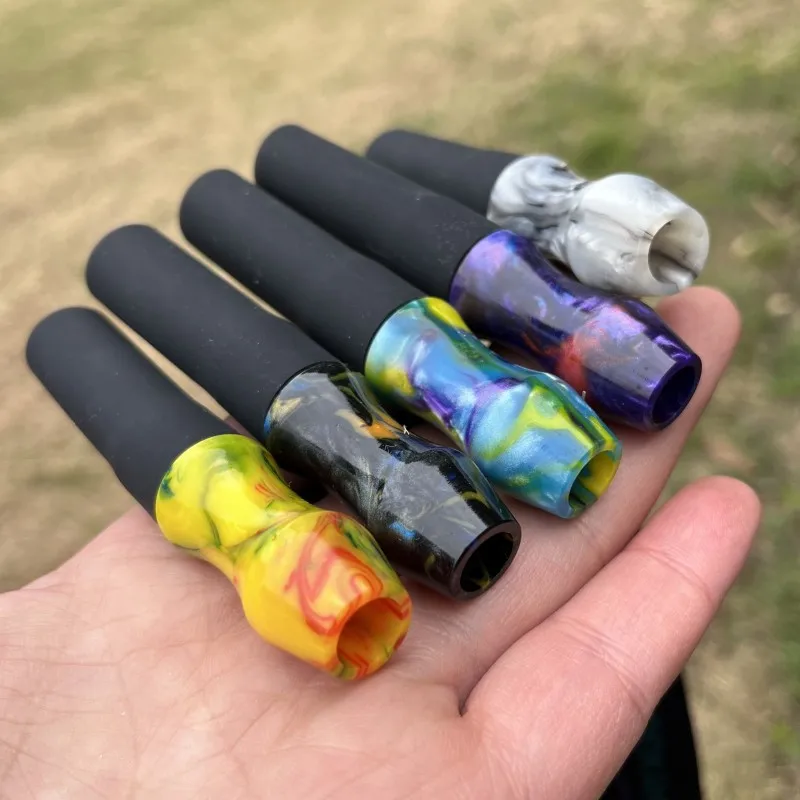 1 PC Resin Hookah Tips Shisha Mouthpiece Silicone with Hang Rope Strap Chicha Narguile Water Pipe Accessories Random