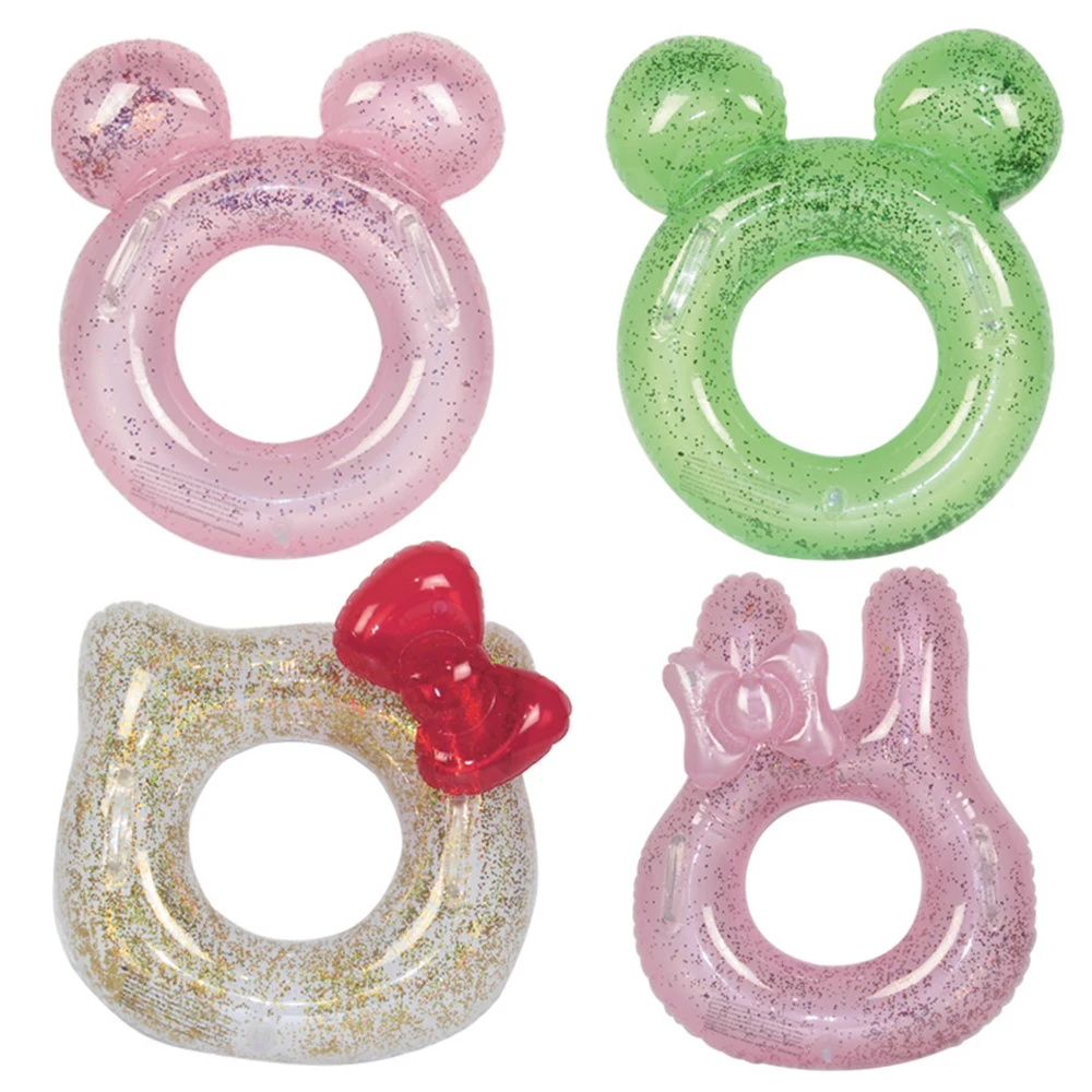 

Sequins Rabbit Transparent Glitter Swimming Ring Adult Children Inflatable Pool Giant Float Boys Girl Water Fun Toy Swim Laps