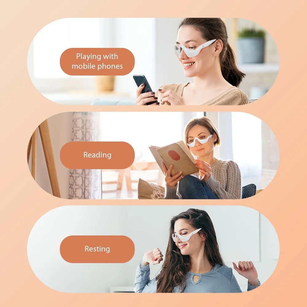 Foreverlily Eye Massager Relieves Eye Fatigue Eyes Massage Glasses Eye Fatigue Relief Massager Under-Eye Glasses Massager 2