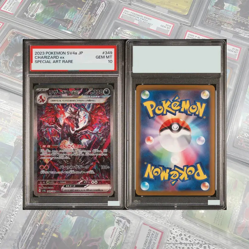 DIY Proxy PTCG Graded Collection Card SV4a JP Mew Ex Charizard Ex Special Art Rare GEM MT 10 Card Holographic Labels Child Gift - Image 3