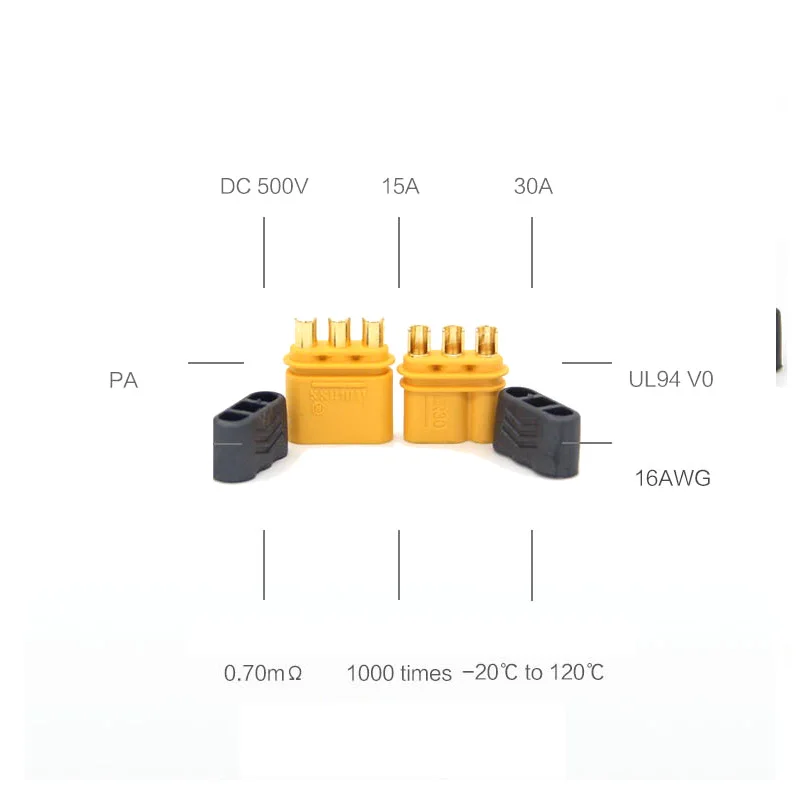 5 / 10 / 50 pair AMASS MR30 Male Female Connector Plug with Sheath Connector for RC Lipo Battery RC Multicopter Airplane 5