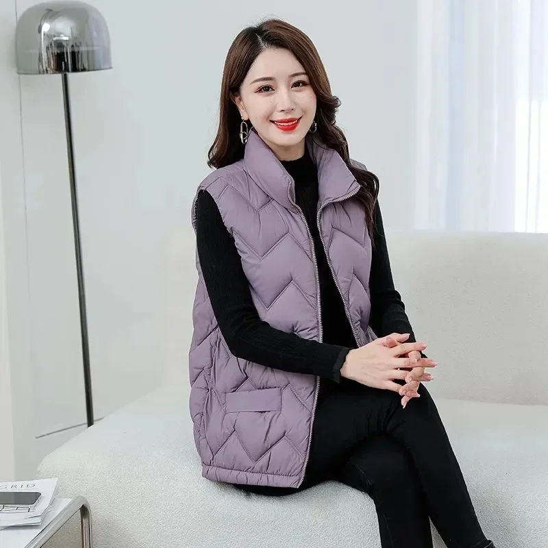 Purple [corrugated down cotton vest]]