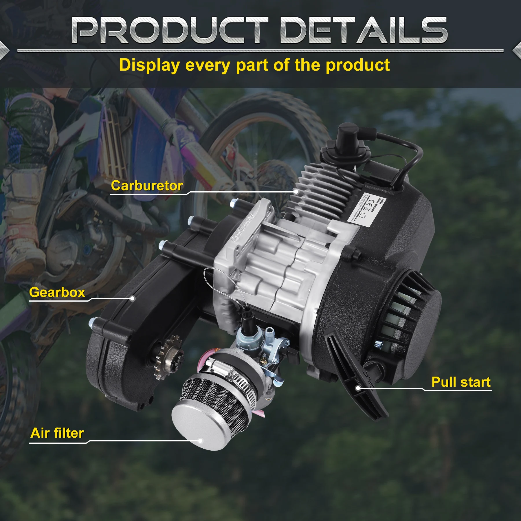 Mini Bike Lawn Mower Engine Bicycle Coleman 105cc Gas Powered Mini