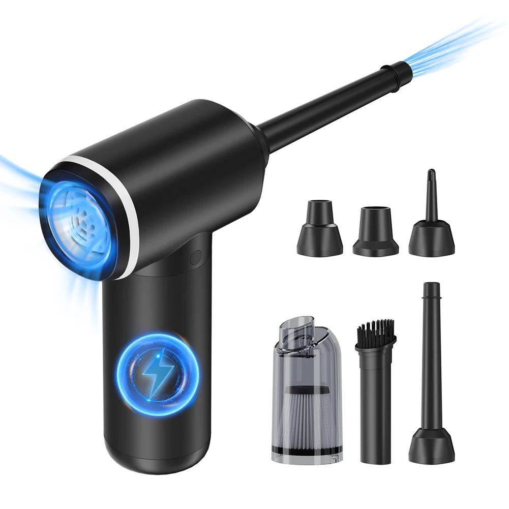 3 In 1 Air Duster Portable Electric Air Blower Rechargeable Cordless Suck Cleaner 6000mAh Computer Keyboard Cleaner for Camera
