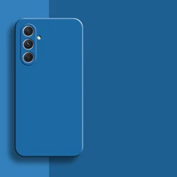 Square Liquid Silicone Shockproof Phone Case Cover - A05 4G (Dark Blue)