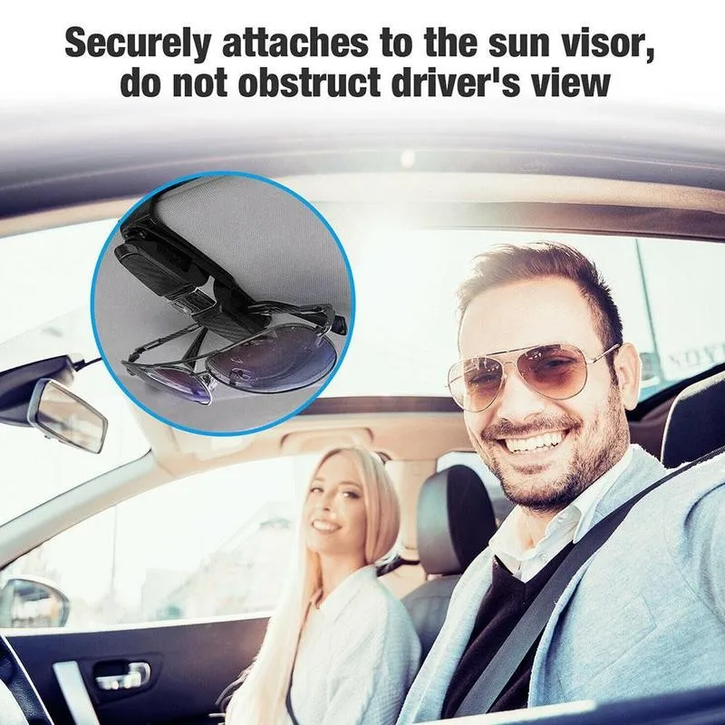 Car Glasses Case Auto Sun Visor Glasses Holder Sunglasses Clip Card Holder Eyeglasses Accessories Car Accessories Interior