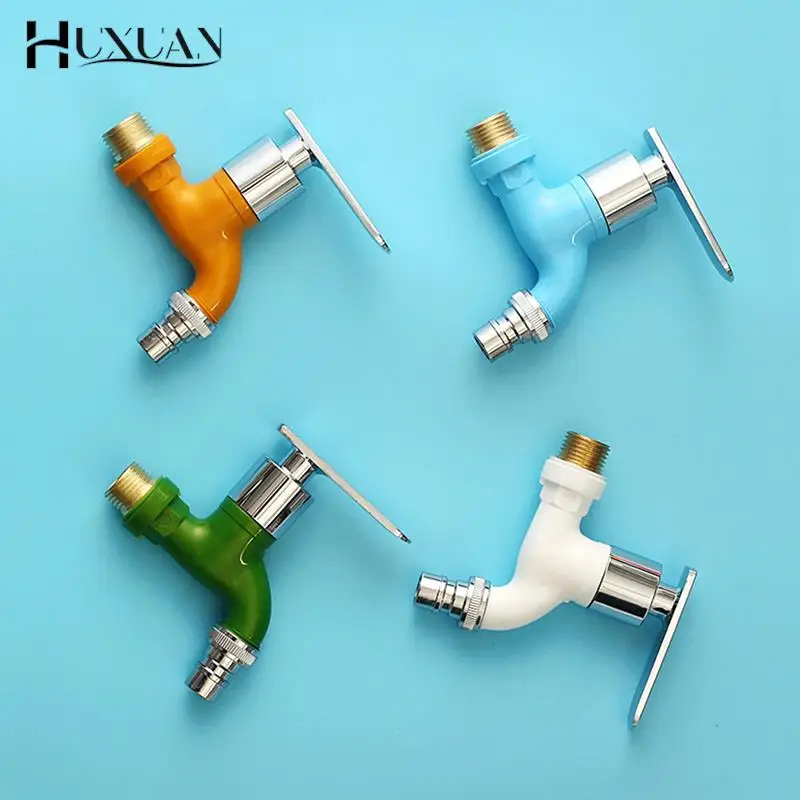 Faucet 1/2" Male Wall Mounted Washing Machine Faucet Plastic Water Hose Quick Connector Garden Balcony 4 Colors