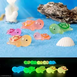 1PCS Colorful Luminous Mini Tortoise Micro Landscape Figure Ornament DIY Glowing Turtle Miniature Statue Potted Garden Decor
