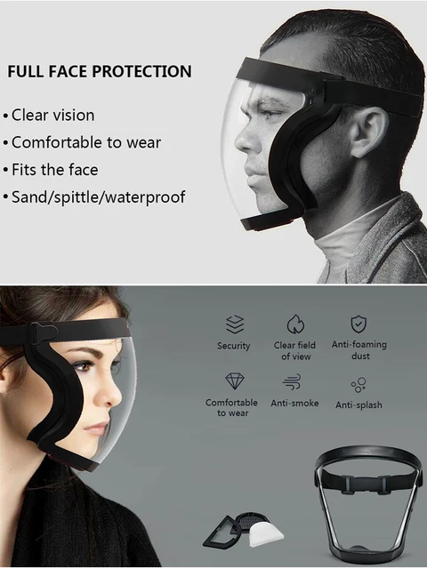 Maschera Per Solventi Chimici Maschera Protettiva Trasparente Per Viso - Scudo Antipolvere E Antispruzzi Per Lavoro E Attività All'aperto Maschera Protettiva Viso - Foto 8