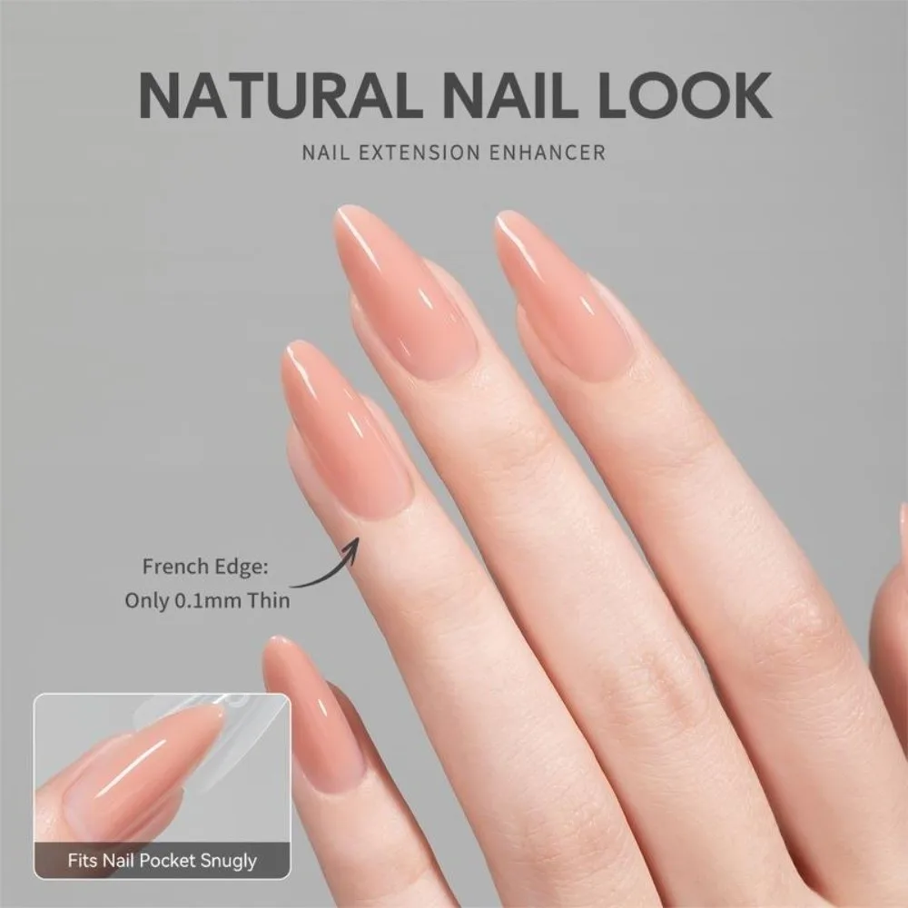 240개 타원형 샌드위치 네일 폼 노트레이스 퀵 숏닝 네일 몰드 초박형 투명 연장 양면 인조 네일 DIY