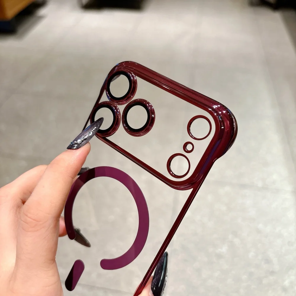 Sleek Frameless Magsafe-Compatible Thin Case with PC Plating Cover