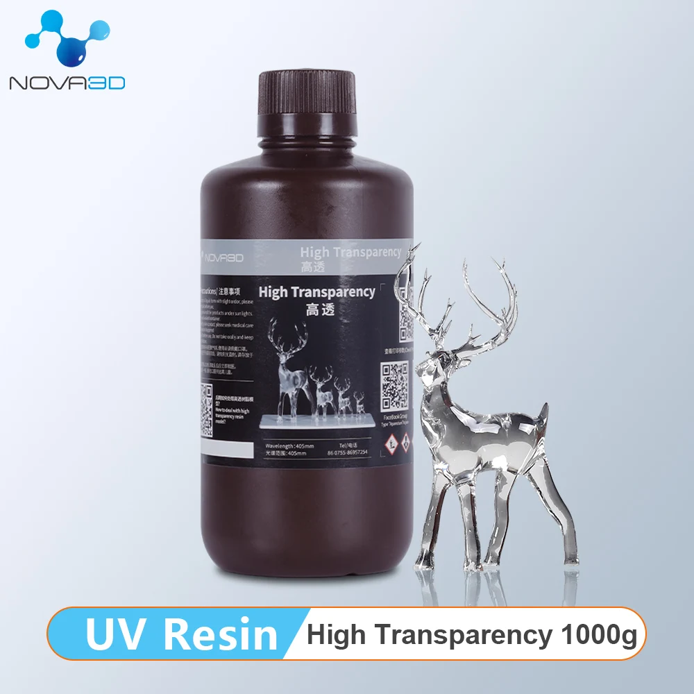 NOVA3D High Transparency UV Resin 3d Printer MONO 405nm Photopolymer Resin for Photon MONO X 3d Printing Ultra Clear Materials