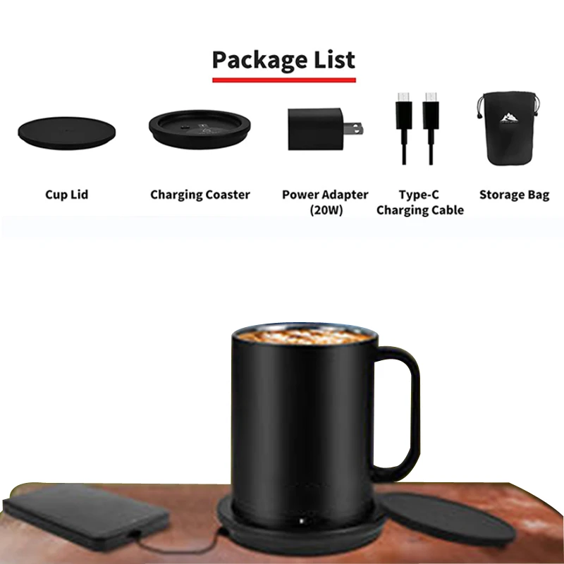 Controllable Temperature Gear Waterproof E-commerce Drop Self-heating Cup Vacuum Modern Smart Mug 6