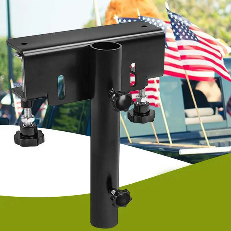 Hitch Flag Mount No Drilling Trailer Bed Mount Holder Fit Up To 1.2 Inch Flag Pole Automotive Accessories Flagpole Mounting