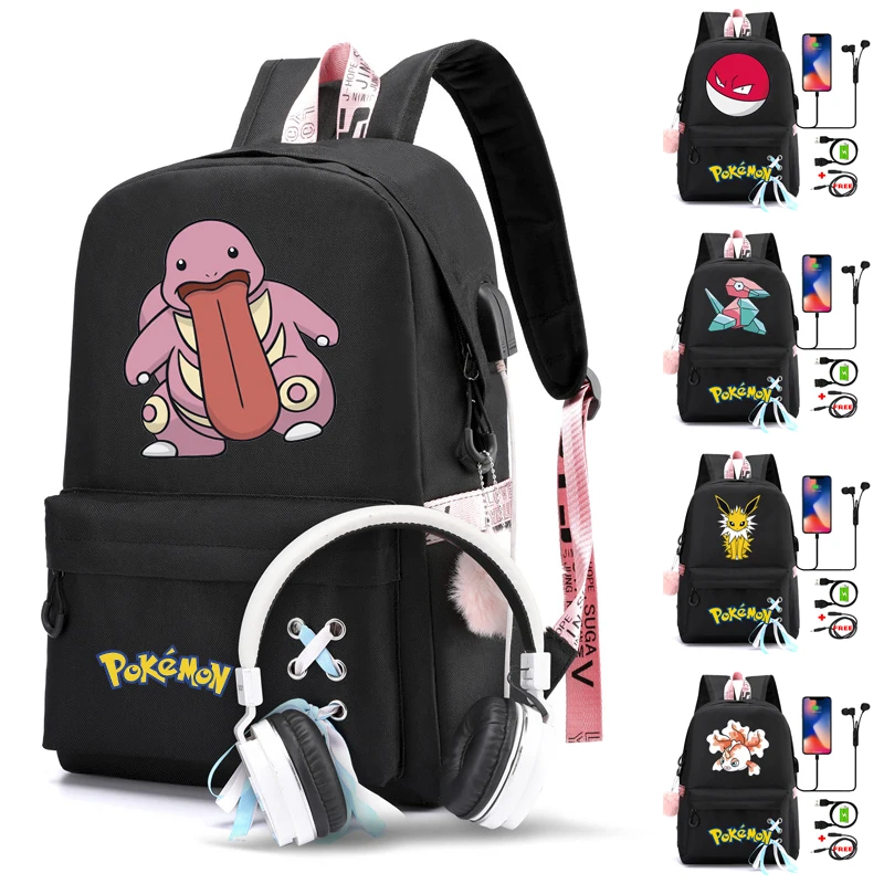 

Bandai Pokemon Backpack Back To School Backpack Girl Mochila Escolar Bag Student Bookbag Anime Cartoon Cute Primary Secondary