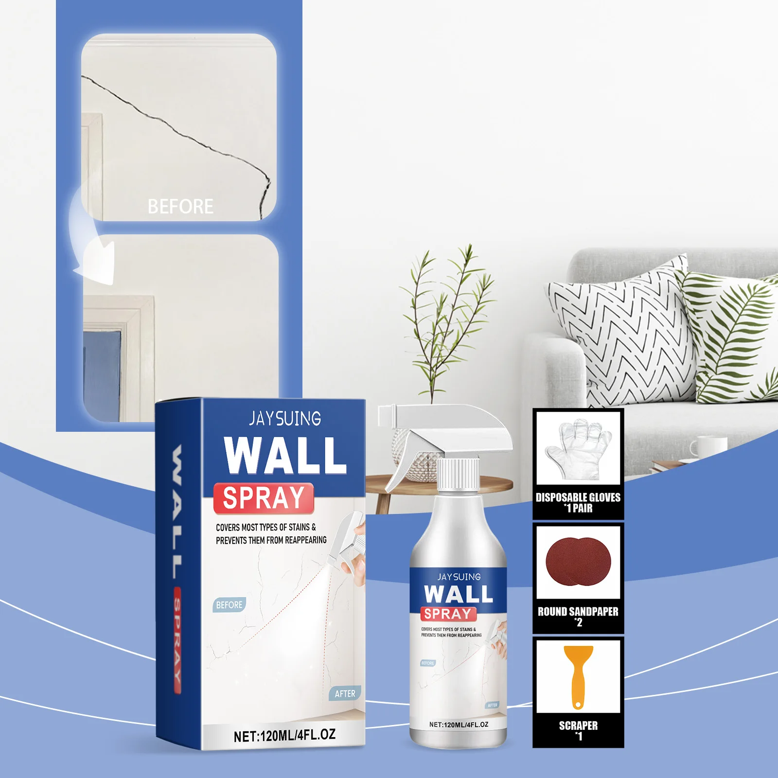 Wall Renovation Spray Paint Stain Removal Painting Waterproof Sunlight Resistant Paint Renovation Wall Spray