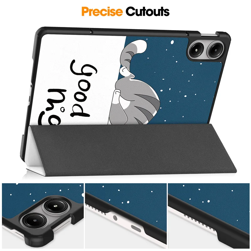 Cute PU Leather Tri-Folding Magnetic Stand Cover