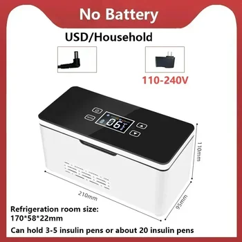 5V 110V-240V Portable Insulin Refrigerator Mini Home 0-18℃ Refrigeration USB Plug In Small Refrigerator Without Battery