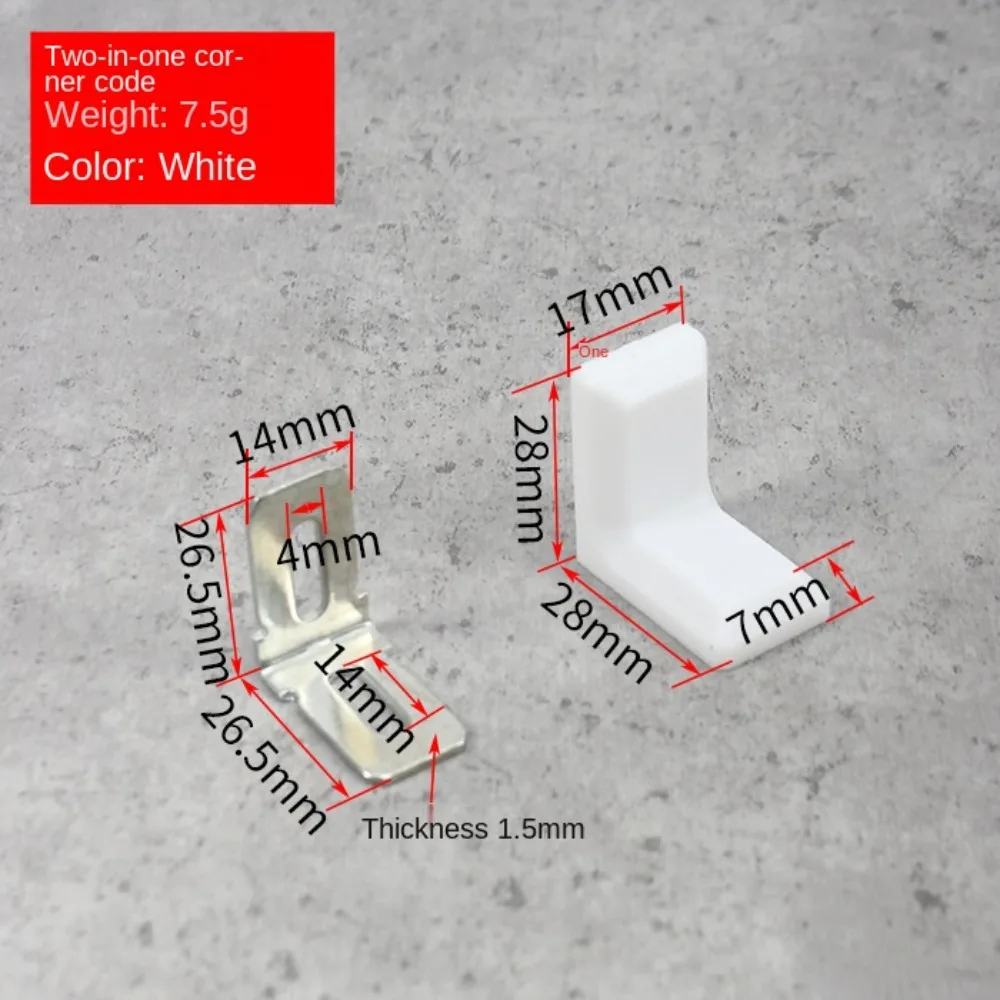 Nylon Plastic Corner Code 90 Degree Angle Retainer 10PCS Laminate Clothe Cabinet Reinforcement Connector Hardware Accessories