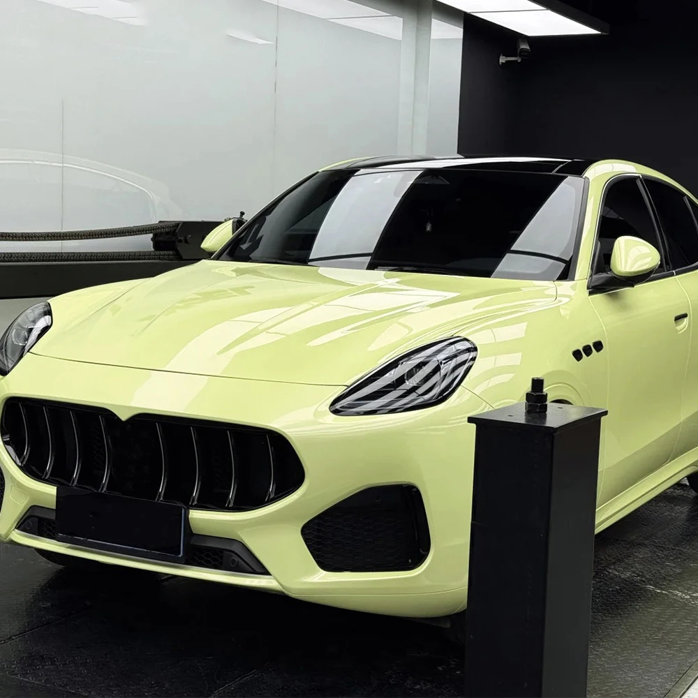 PET Kristall Ch Anel Gelb Auto Vinyl Wrapping Film Mit Air Release Technologie Motorrad Auto Aufkleber Auto Körper Dekoration Film – Detail 6
