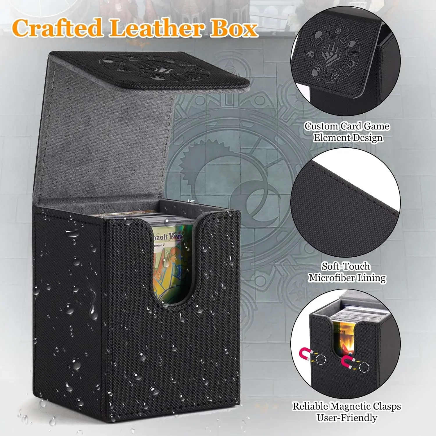 Card Deck Box 110 Storage MTG Deck Box with 50 Pcs Card Sleeve Collectible Trading Cases for Magic Commander and More