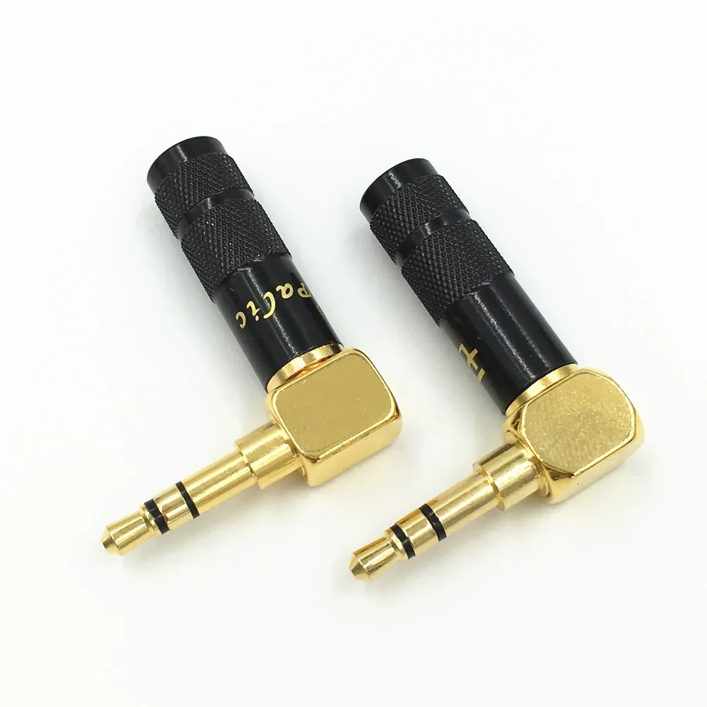 오디오 플러그 솔더 잭 오디오 커넥터, 3.5mm 3 극 스테레오 수 플러그, 각도 90 도, 10 개