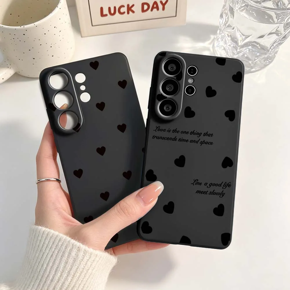 Black Love Heart Design Premium Phone Case