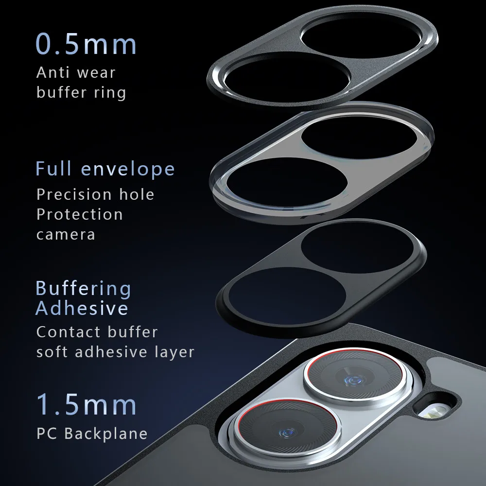 Luxury Armor Matte Shockproof Phone Case with Transparent Acrylic Cover