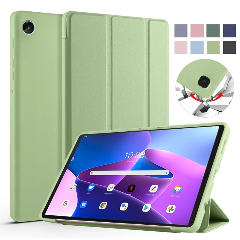 Coque For Lenovo Tab M10 Plus 3Rd Gen Case 10.6" Pu Leather Folding Cover For Funda Lenovo Tab M10 Plus 10.6 Gen 3 Tablet Case