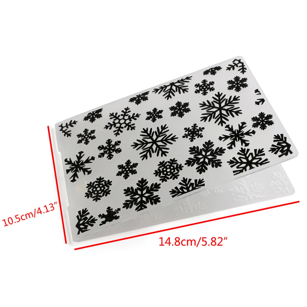 Plastic Embossing Folders 14.4x10.5x0.2cm DIY Plastic Die Art Crafts Album Decoration Snowflake Pattern for Christmas Decoration