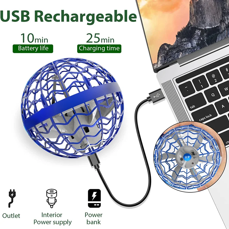 Original Product Fly Ball Hover Ball LED Light Rotating Fly Ball Toy Flying Drone Ball 2022 Indoor and Outdoor Children's Gift 4