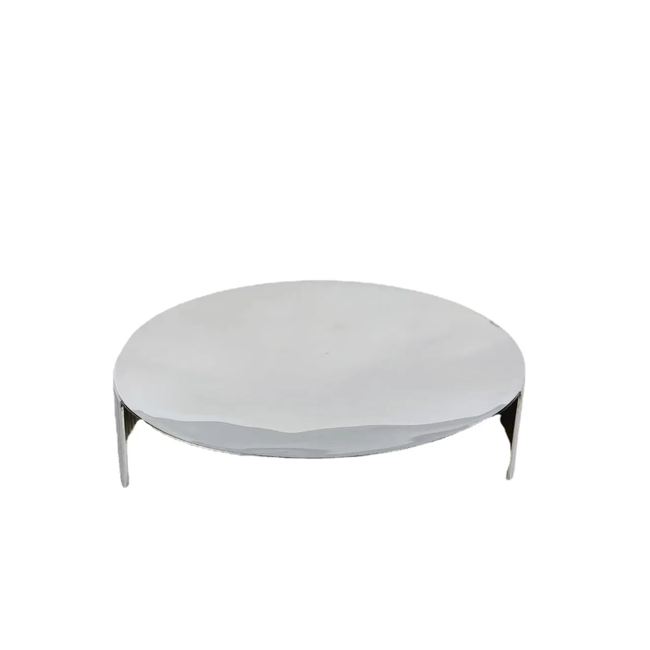 Nordic Creative Mirror Polished Folds Stainless Steel Glossy Metal Tray Model Room Disc Ornament 5