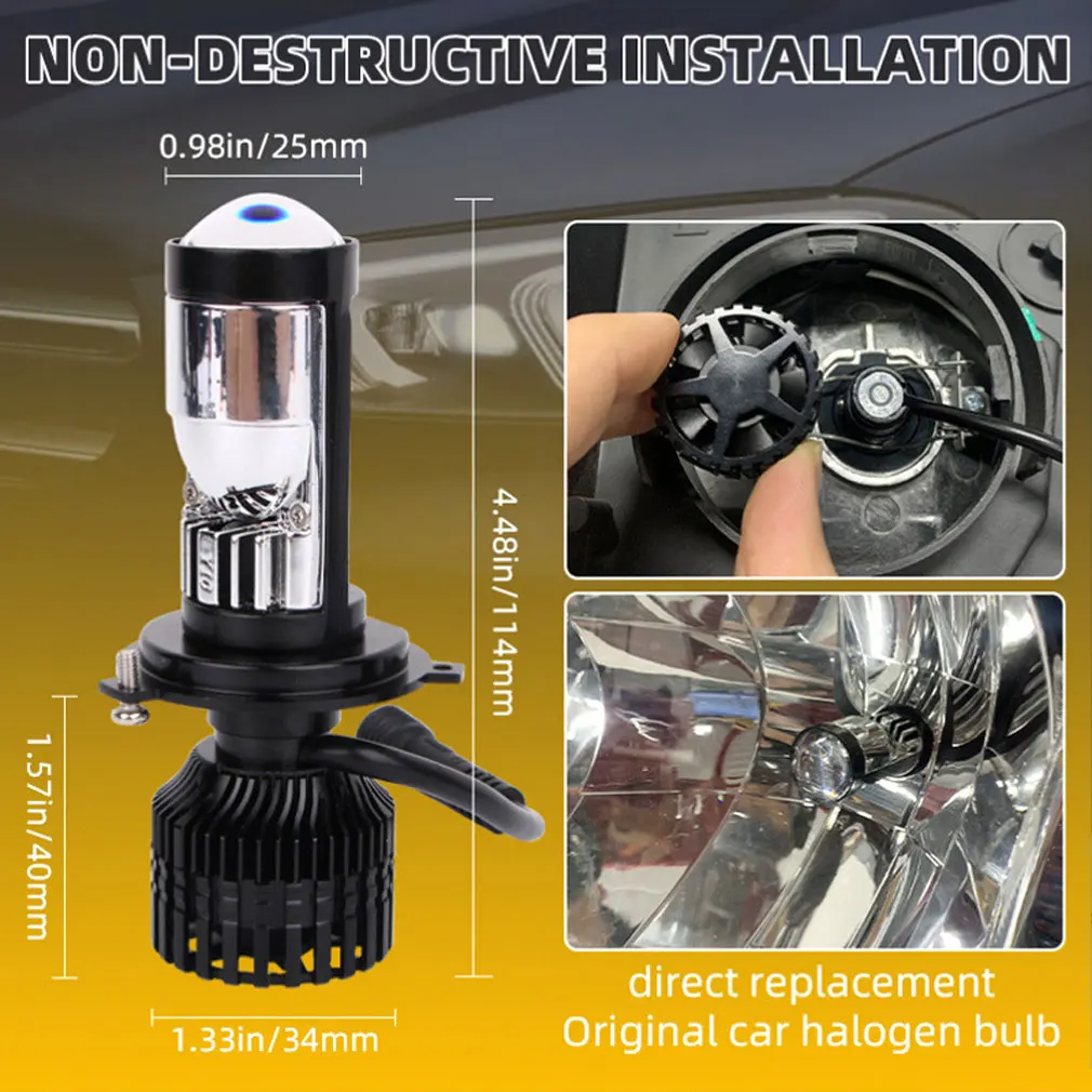 50000LM H4 LED Headlight H7 Mini LED Headlight Projector Car Motorcycle Bulb Canbus White High Beam White 6000K 120W 12V 24V