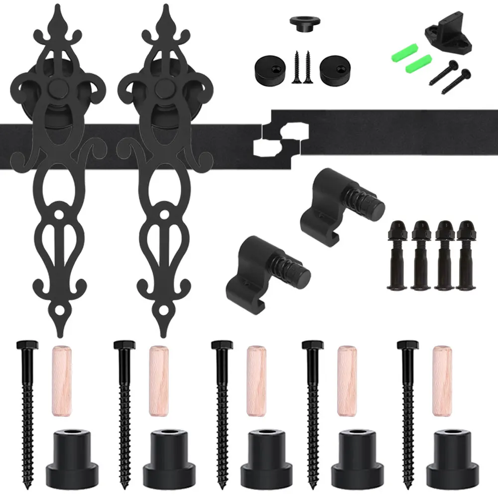 Sliding Barn Door Hardware Kit Rail Closet Roller Track Industrial System For Single Wood Door Barn Rail Shipped from US