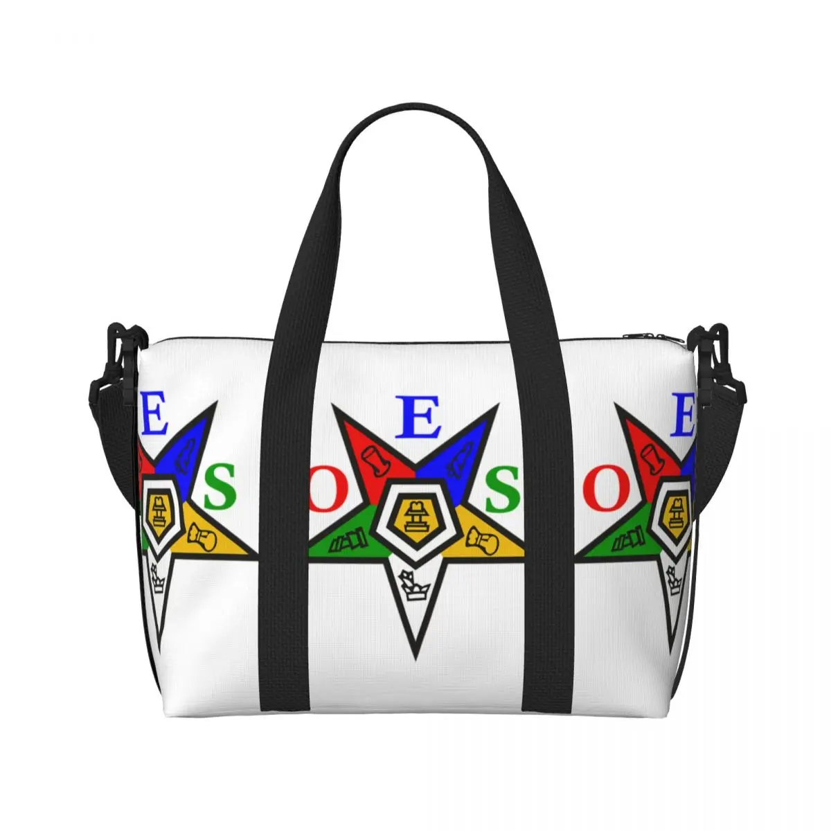 Order Of The Eastern Star OES Groceries Tote Shopping Bags Women Large Capacity Beach Gym Travel Bags