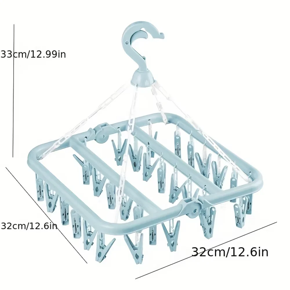 32 Clips Hanging Drying Rack Foldable Baby And Toddler Accessories Finishing Storage Rack 3
