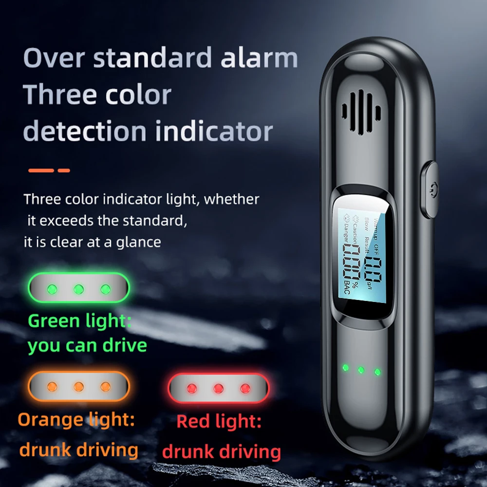 Non-Contact Alcohol Tester with LED Digital Display Alcoholmeter USB Rechargeable Alcohol Tester Breathalyzer Diagnostic Tool