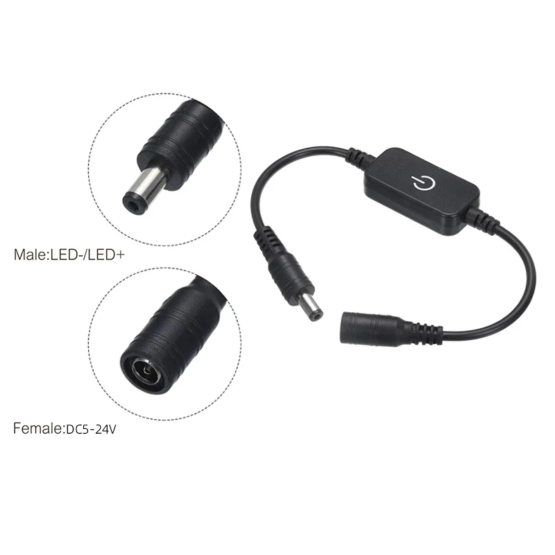 터치 조광기 밝기 제어 조광기 스위치 조정 컨트롤러, 단색 3528 5050 2835 COB LED 스트립용, DC5V, 12V, 24V