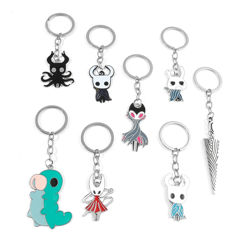 Hollow Knight Keychain Game Key Chain Hollow Knight Charm Figurine Key Ring  Accessories 