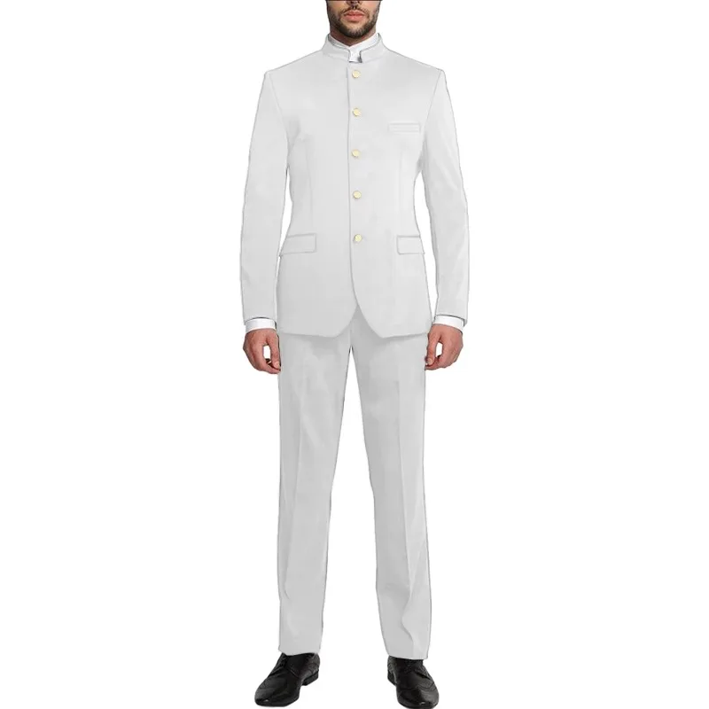 Classy Wedding Suits Slim Fit Groom Wear Men's Tuxedo Groomsmen Suit Male Cheap Formal Business Suits 2PCS (Jacket+Pants）